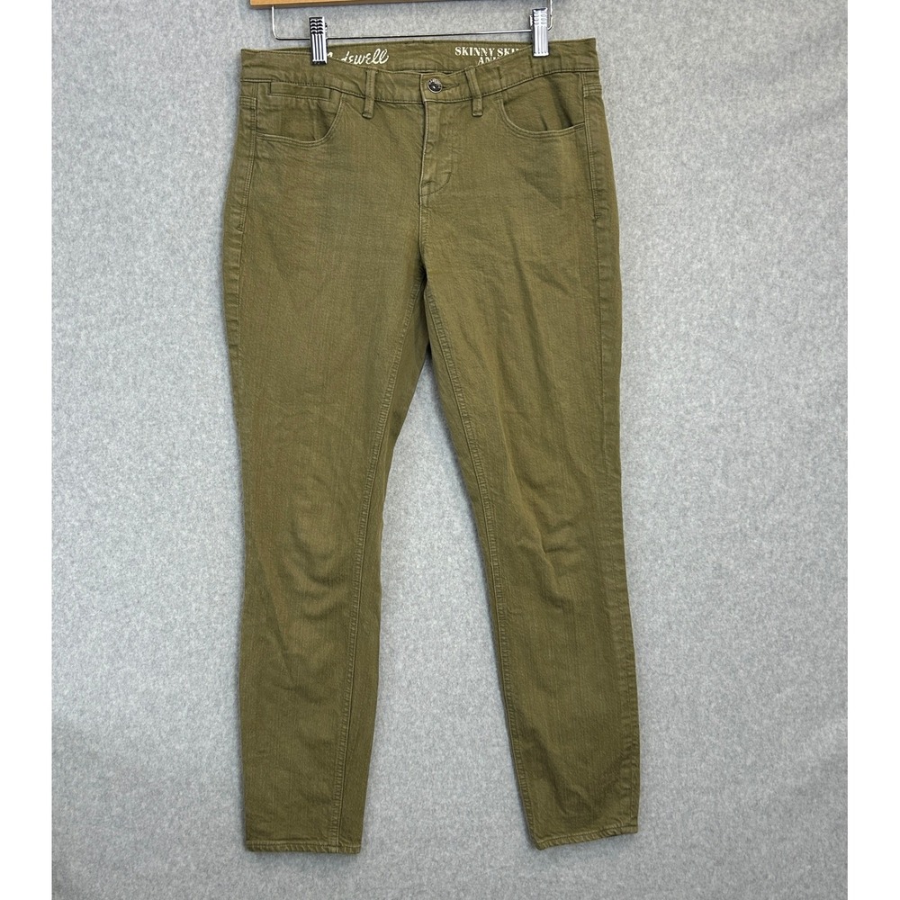 Madewell‎ Skinny Skinny Ankle Jeans Olive Green Stretch Denim Indie Womens Sz 28